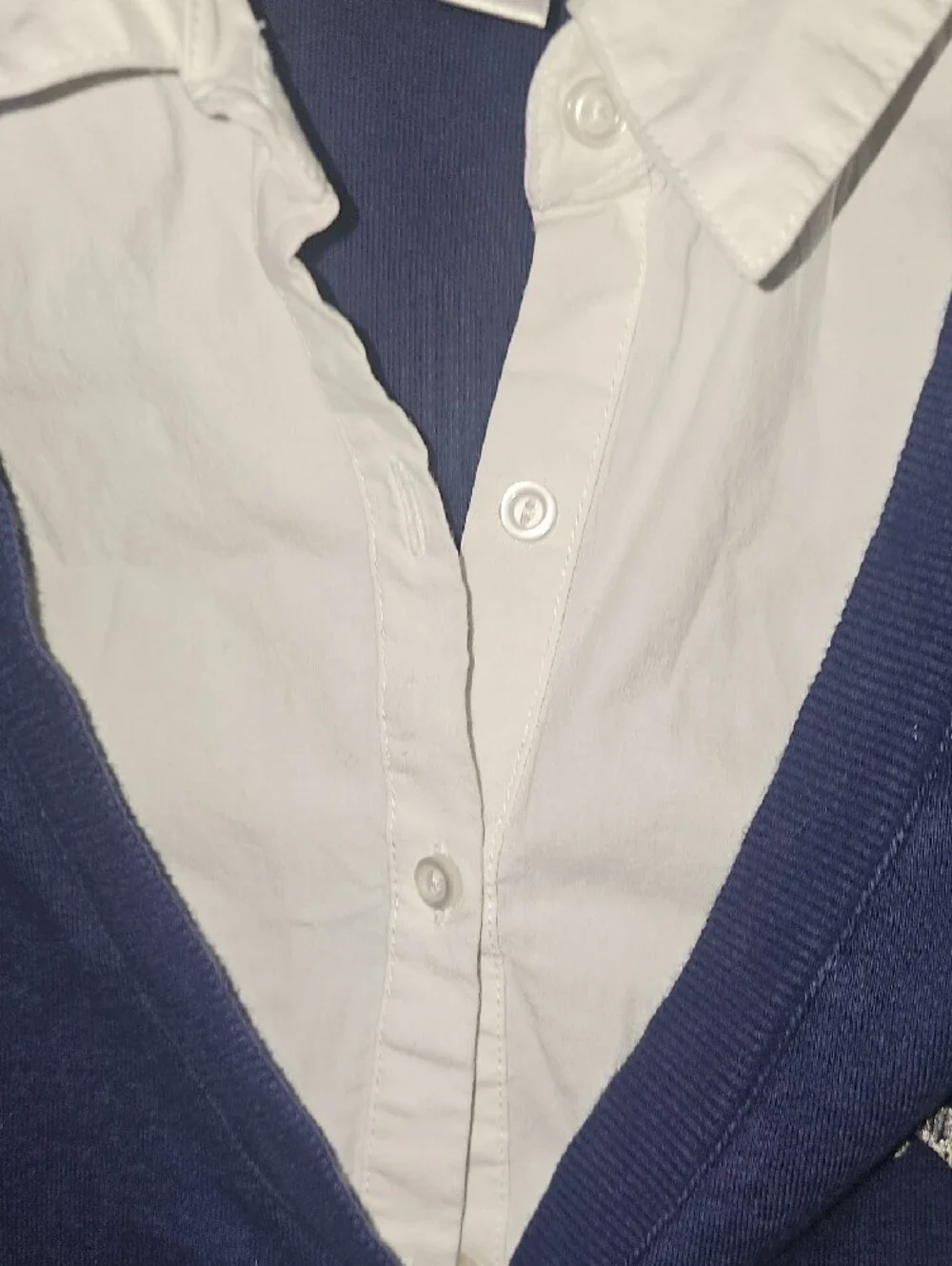 Justice Girls Navy Blue Cardigan w/ Attached Buttin Down Shirt Size 14